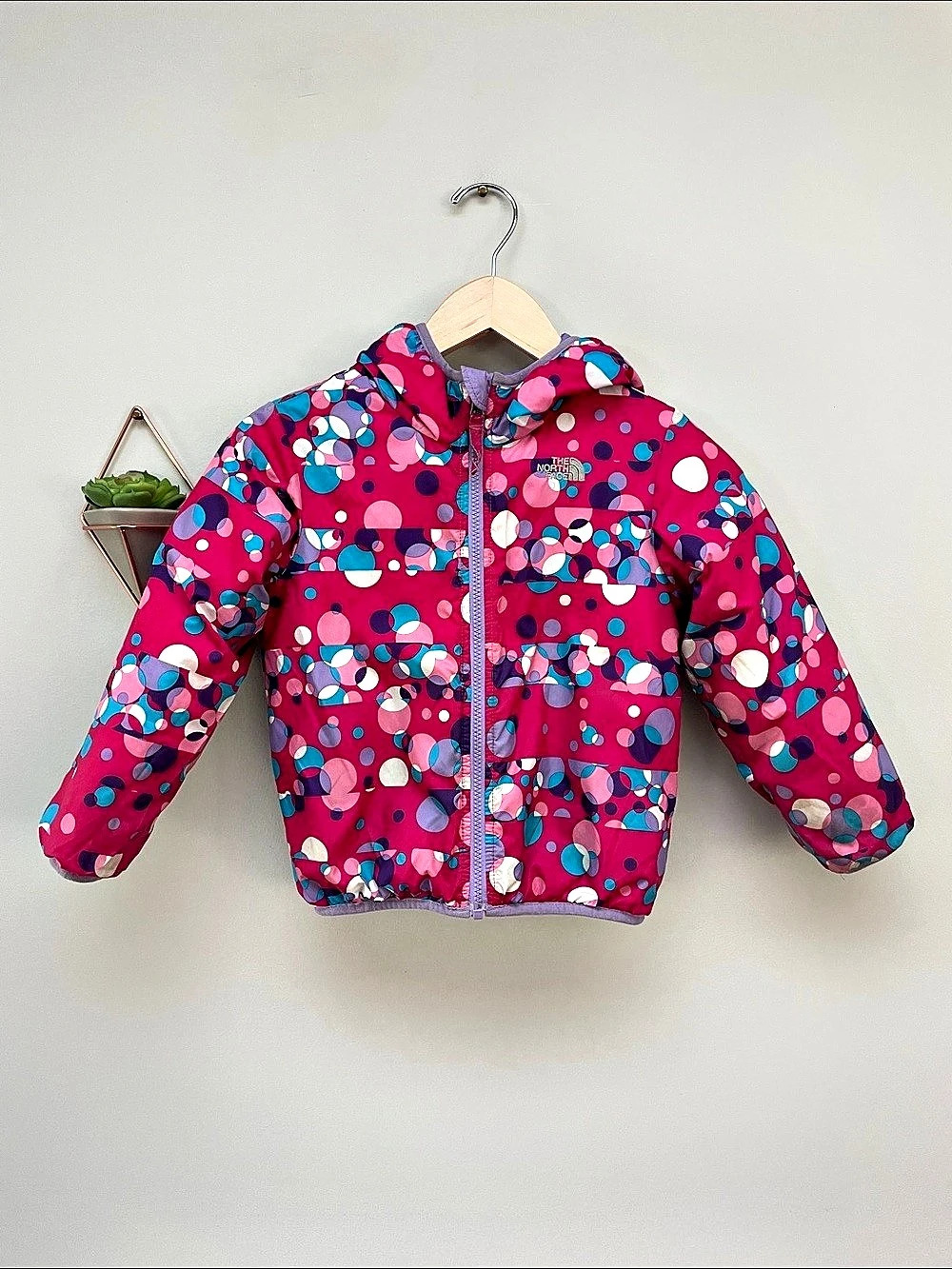 The North Face Girls 5T Reversible Puffer Jacket Purple & Pink